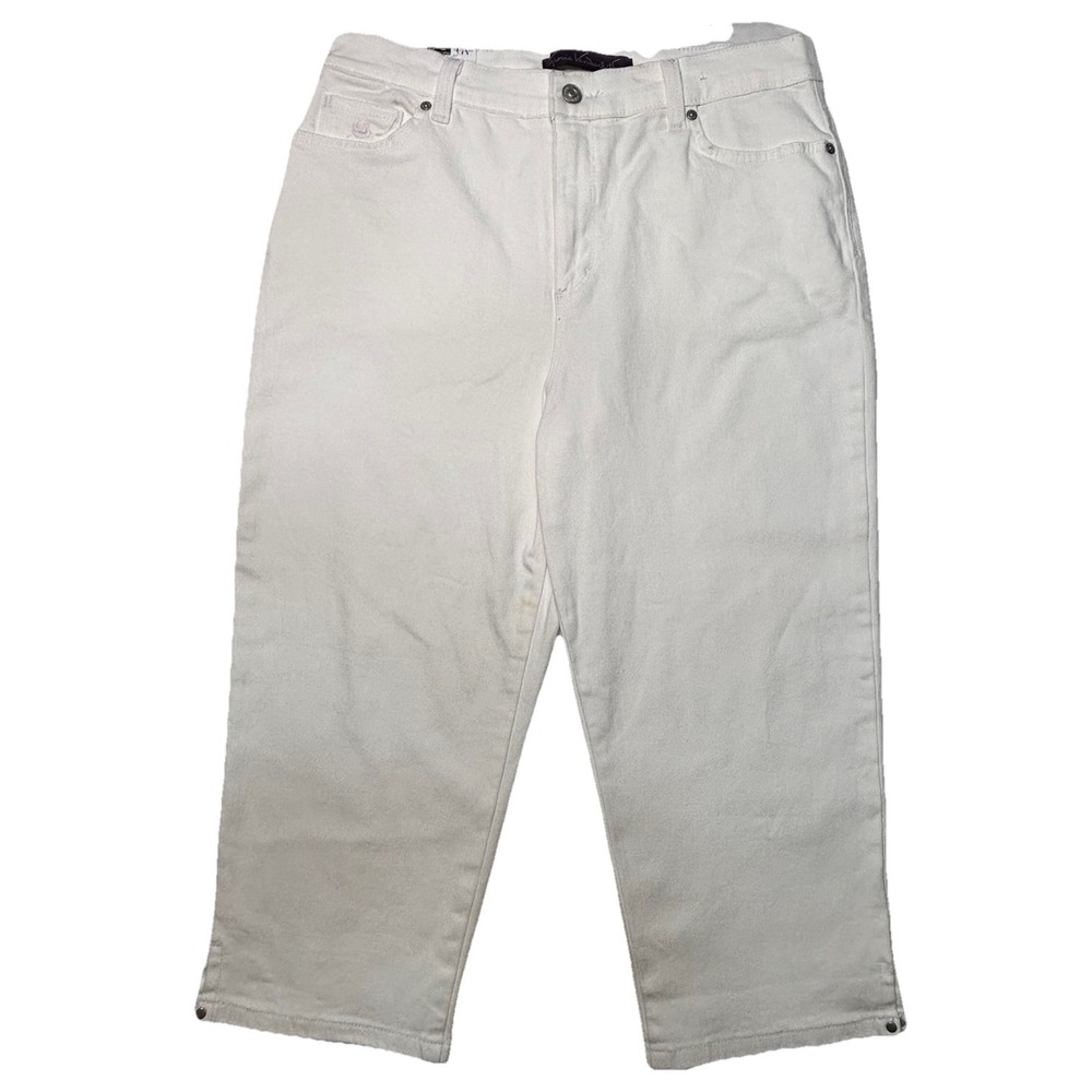 Gloria Vanderbilt Amanda Capri Pants Womens 12 White High Rise Stretch NWT